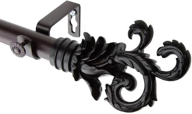 Main image of Federer Curtain Rod 1" OD 120-170 inch  - Mahogany