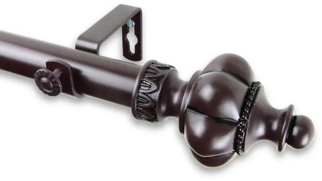 Main image of Eddy Curtain Rod 1" OD 66-120 inch  - Mahogany
