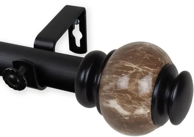 Main image of Atlas Curtain Rod 1 inch 160-240 inch - Black