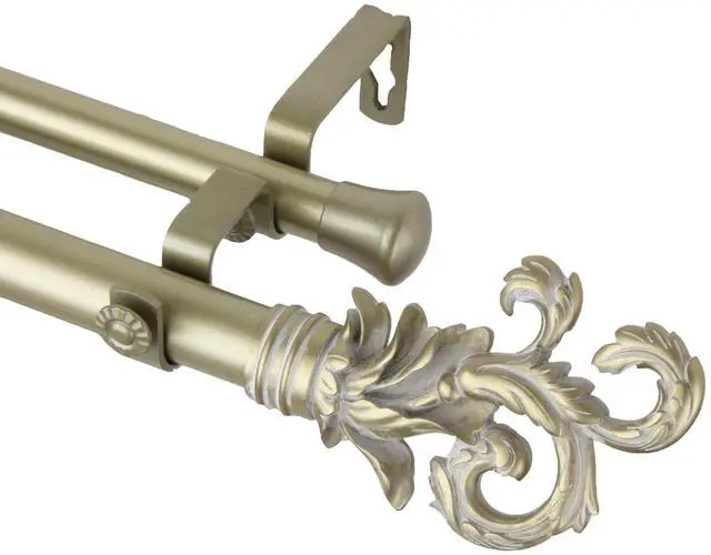 Main image of Federer Double Curtain Rod 1" OD 48-84 inch  - Gold