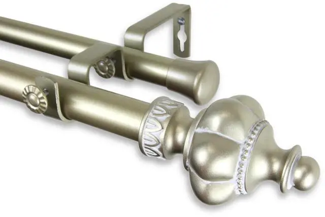 Main image of Eddy Double Curtain Rod 1" OD 120-170 inch  - Gold