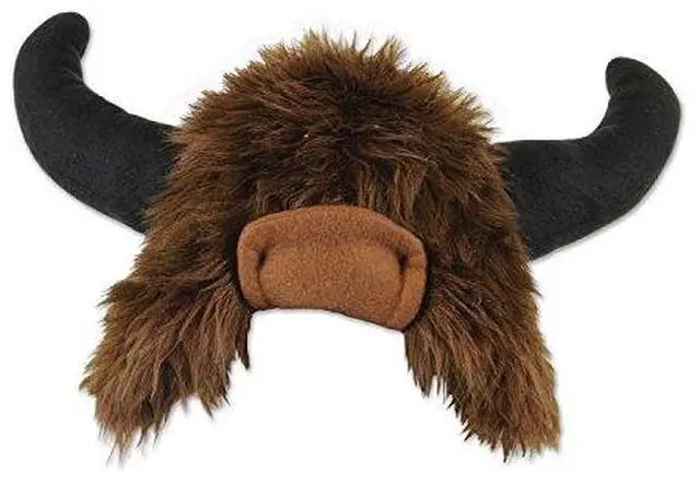 Alt view image 2 of 2 - Beistle 60052 Plush Buffalo Hat, One Size, Brown/Black