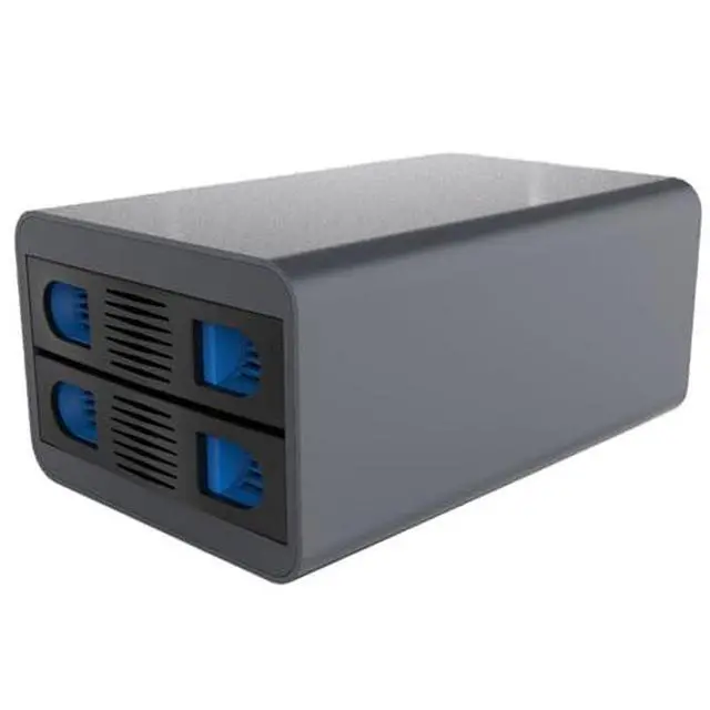 Alt view image 3 of 3 - Io Crest 2 Bay Tool Less Tray Hot Swappabe 2.5"" 3.5"" Sata Non Raid External Usb 3.0 Enclosure Sy-Enc50124
