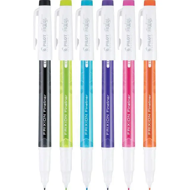 Alt view image 2 of 5 - PILOT FriXion Fineliner Erasable Marker Pens, Fine Point, Assorted Vivid Color Inks, 6-Pack (11881)