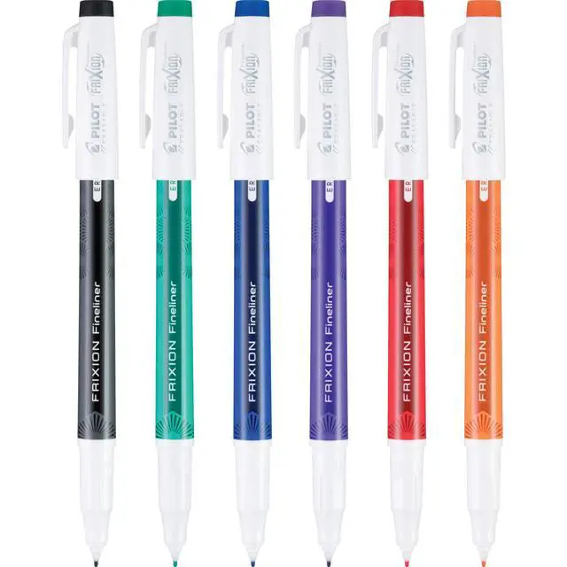 Alt view image 2 of 5 - Pilot FriXion Fineliner Erasable Marker Pens, Fine Point 0.7 mm, Pack of 6, Assorted Colors, Erasable Pens - Ideal for School, Journaling, & Office Writing