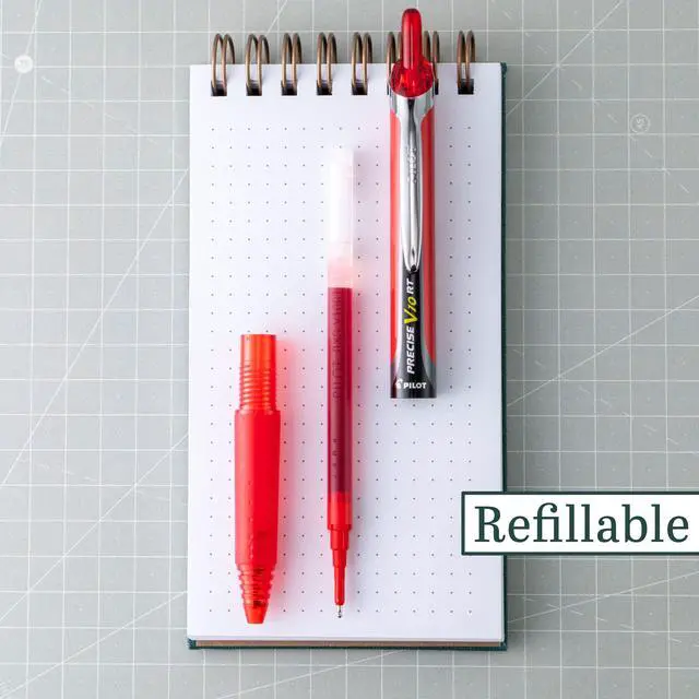 Alt view image 5 of 6 - Pilot Precise V10 RT Refillable & Retractable Rolling Ball Pens, Bold Point, Purple Ink, 1.0mm, 12-Pack
