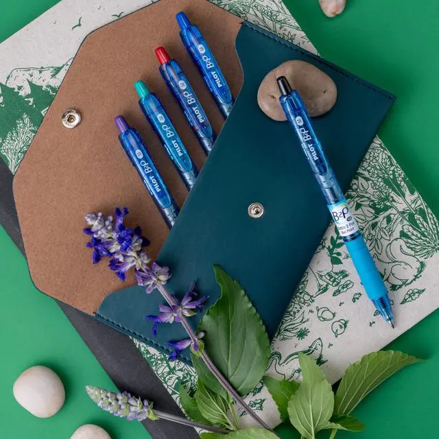 Alt view image 4 of 4 - PILOT B2P - Bottle to Pen Refillable & Retractable Ball Point Pen Made From Recycled Bottles, Medium Point, Black/Blue/Red/Green/Purple Inks, 5-Pack (32814)