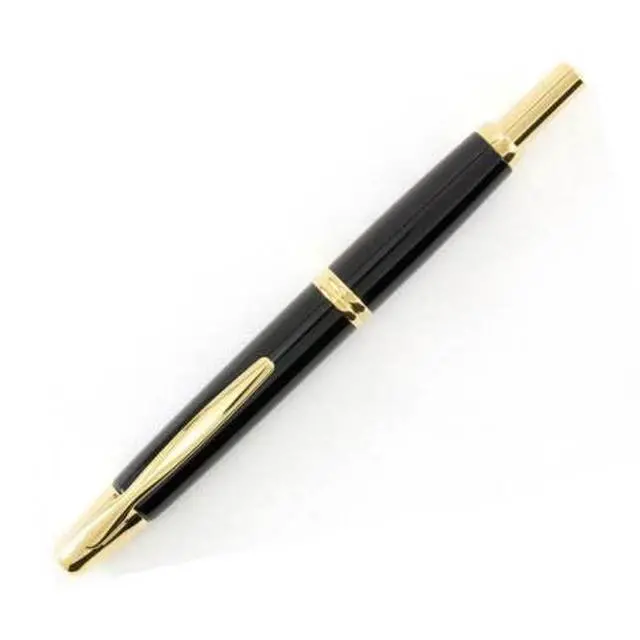 Alt view image 2 of 3 - PILOT Vanishing Point Collection Refillable & Retractable Fountain Pen, Black Barrel with Gold Accents, Blue Ink, Fine Nib (60165)