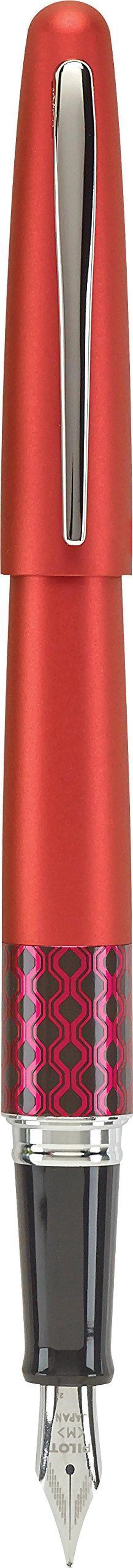 Main image of PILOT MR Retro Pop Collection Fountain Pen in Gift Box, Red Barrel with Wave Accent, Fine Point Stainless Steel Nib, Refillable Black Ink (91432)
