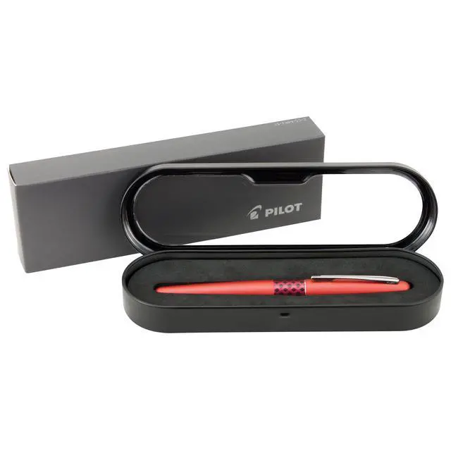 Alt view image 3 of 4 - PILOT MR Retro Pop Collection Fountain Pen in Gift Box, Red Barrel with Wave Accent, Fine Point Stainless Steel Nib, Refillable Black Ink (91432)