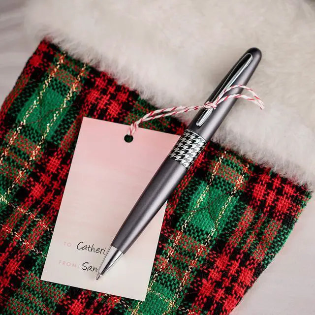 Alt view image 5 of 5 - PILOT MR Retro Pop Collection Fountain Pen in Gift Box, Gray Barrel with Houndstooth Accent, Fine Point Stainless Steel Nib, Refillable Black Ink (91435)