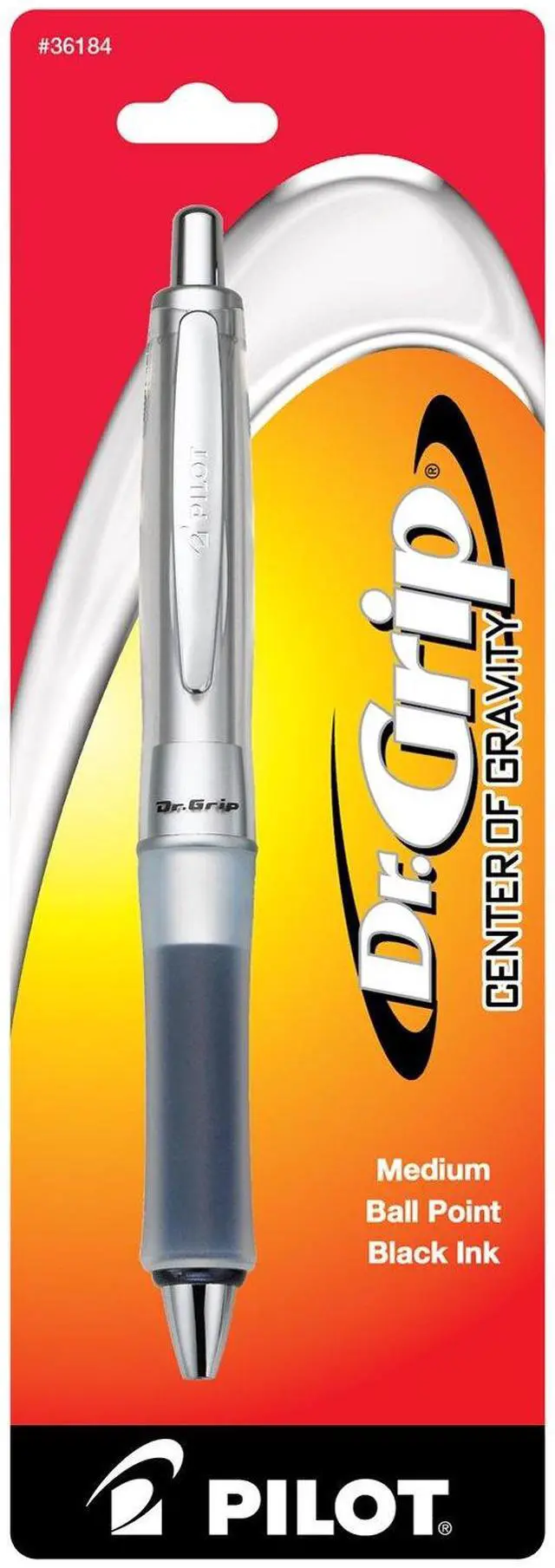 Main image of PILOT Dr. Grip Center of Gravity Refillable & Retractable Ballpoint Pen, Medium Point, Grip Color May Vary, Black Ink, Single Pen (36184)