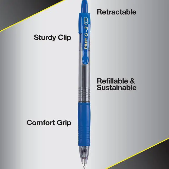 Alt view image 6 of 7 - Pilot G2 Premium Gel Pens, Black Pens, Bold Point 1 mm, 2 Black
