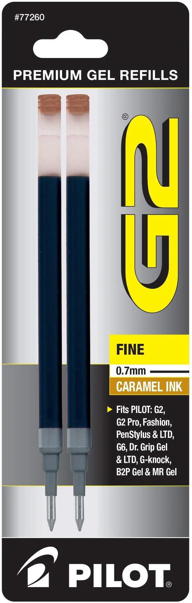 Main image of Pilot, G2 Gel Ink Refills, Fine Point 0.7 mm, Caramel, Pack of 2
