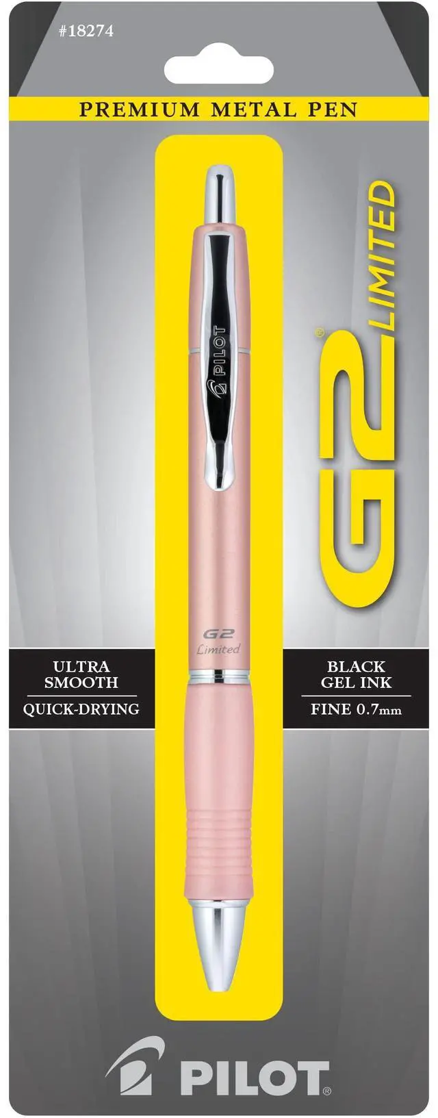 Main image of Pilot G2 Limited Refillable & Retractable Gel Pen, Fine Point, Rose Gold Barrel, 0.7 mm, Black Ink, Single Pen