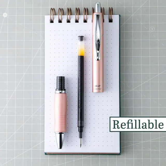 Alt view image 3 of 7 - Pilot G2 Limited Refillable & Retractable Gel Pen, Fine Point, Rose Gold Barrel, 0.7 mm, Black Ink, Single Pen