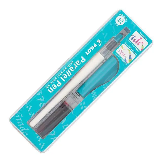 Alt view image 2 of 2 - Pilot Parallel Pen Premium Caligraphy Pen Set, 4.5mm Nib, White Barrel with Teal Accents (14682)