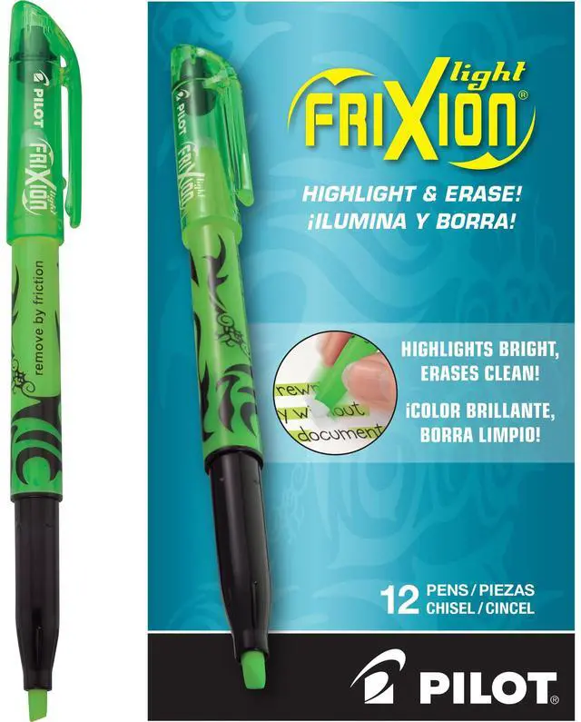 Main image of Pilot FriXion Light Pastel Collection Erasable Highlighters, Chisel Tip, Highlighter Pens, Green Color Inks, 12 Count (Pack of 1)