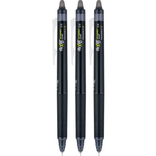 Alt view image 3 of 7 - Pilot, FriXion Synergy Clicker Erasable, Refillable, Retractable Gel Ink Pens, Extra Fine Point 0.5 mm, Pack of 3, Black
