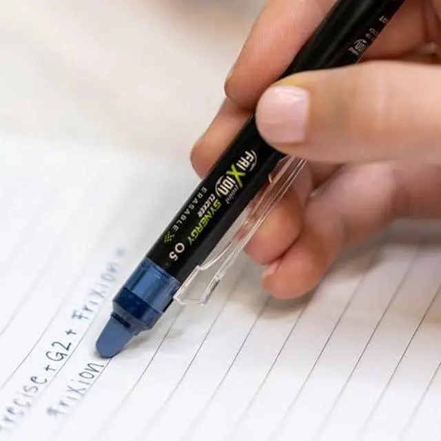 Alt view image 5 of 5 - Pilot FriXion Synergy Clicker Erasable, Refillable, Retractable Gel Ink Pens, Extra Fine Point 0.5 mm, Pack of 5, Assorted Colors, FriXion Erasable Pens 0.5 - Ideal for School & Office Writing