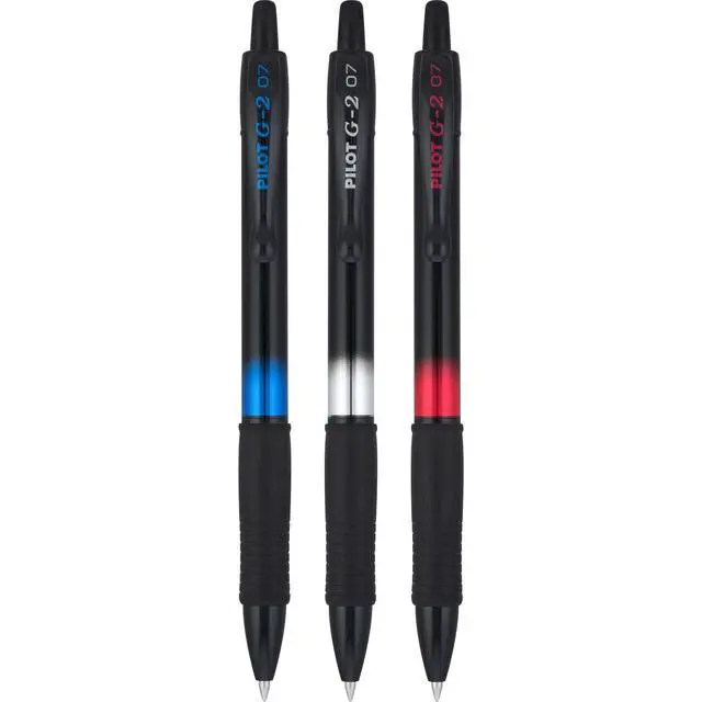 Alt view image 2 of 7 - Pilot, G2 Special Edition Premium Gel Roller Pens, Fine Point 0.7 mm, Black, Blue, Red, Pack of 3