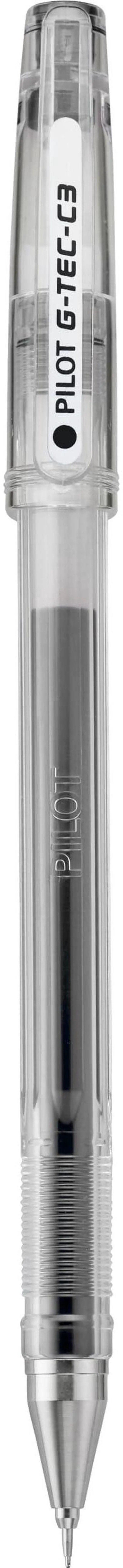 Main image of PILOT G-Tec-C Gel Ink Rolling Ball Pens, Micro Fine Point (0.3mm), Black Ink, 12-Pack (35488)