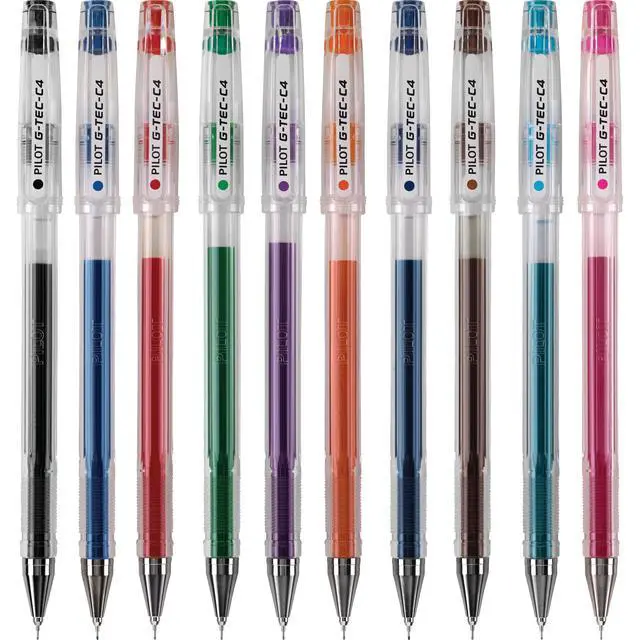 Alt view image 3 of 4 - PILOT G-Tec-C Gel Ink Rolling Ball Pens, Ultra Fine Point (0.4mm), Assorted Color Inks, 10-Pack Pouch (35484)