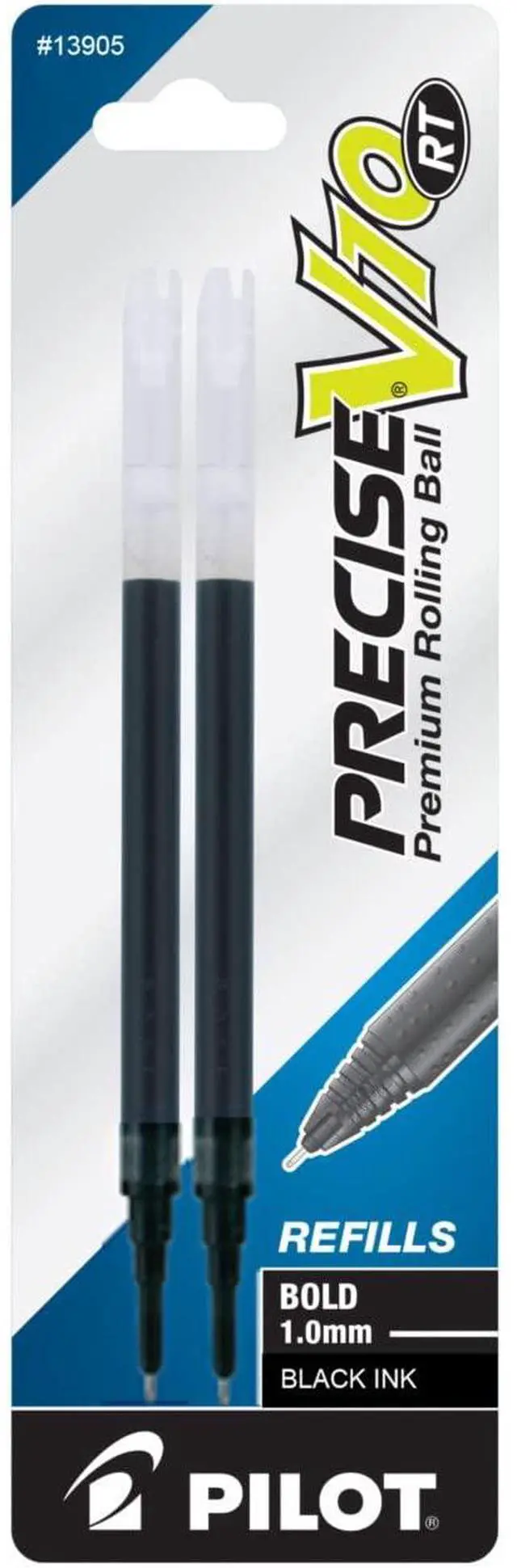 Main image of PILOT Precise V10 RT Ink Refills for Bold Pens, 1.0 mm, Black Ink, 2-Pack (13905)
