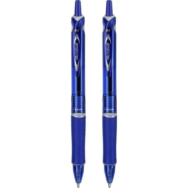 Alt view image 3 of 4 - PILOT Acroball Colors Advanced Ink Refillable & Retractable Ball Point Pens, Medium Point, Blue Ink, 2-Pack
