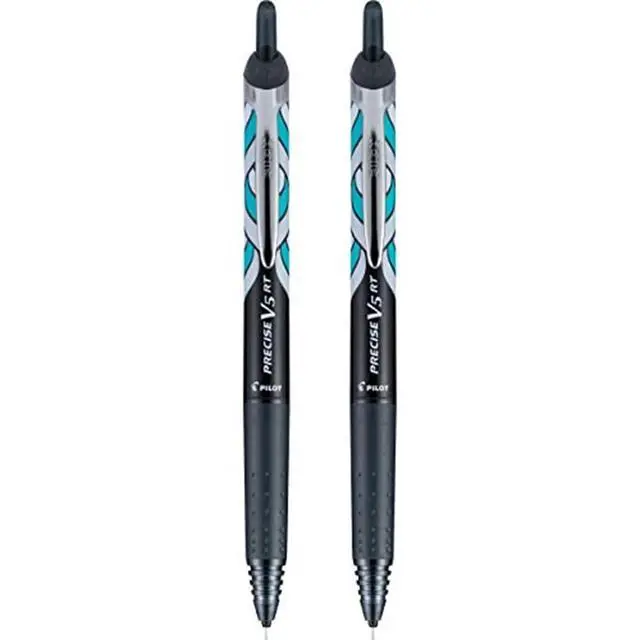 Alt view image 5 of 5 - Pilot, Precise V5 RT Deco Collection Refillable & Retractable Liquid Ink Rolling Ball Pens, Extra Fine Point 0.5 mm, Black, Pack of 2