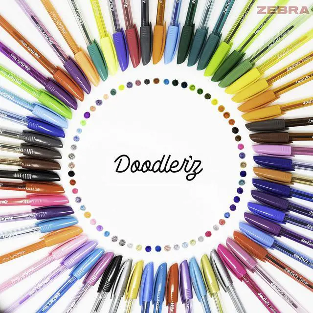 Alt view image 4 of 4 - Zebra Pen doodler'z Gel Stick Pens, Assorted Ink, 1.0mm, 60-Bulk Pack