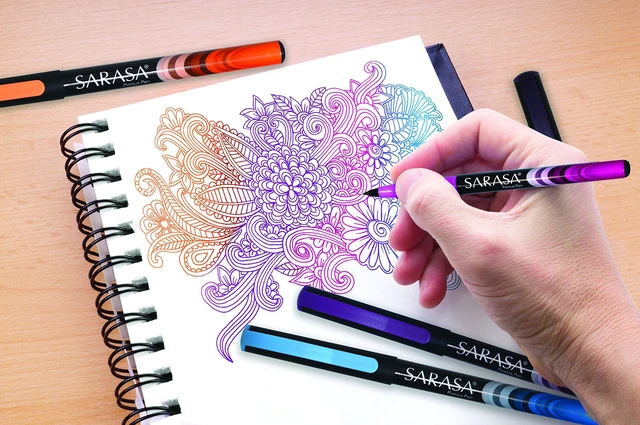 Alt view image 5 of 6 - ZEBRA Sarasa Fineliner Pen, 0.8mm, Red (66130)