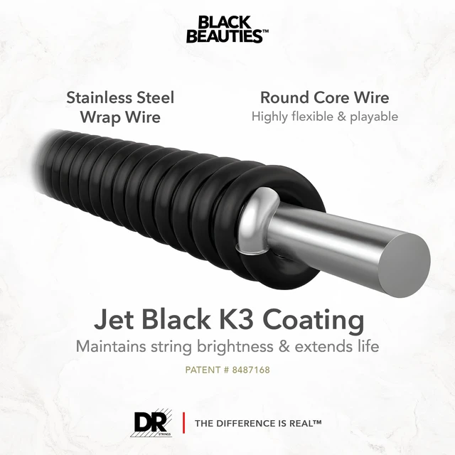 Alt view image 2 of 7 - DR Strings - Black Beauties - Bass Guitar Strings (45-130)