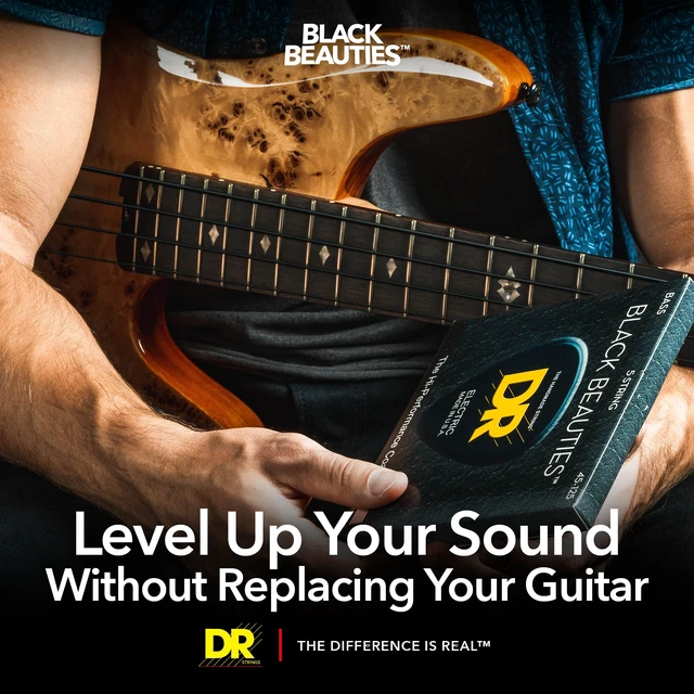 Alt view image 4 of 7 - DR Strings - Black Beauties - Bass Guitar Strings (45-130)