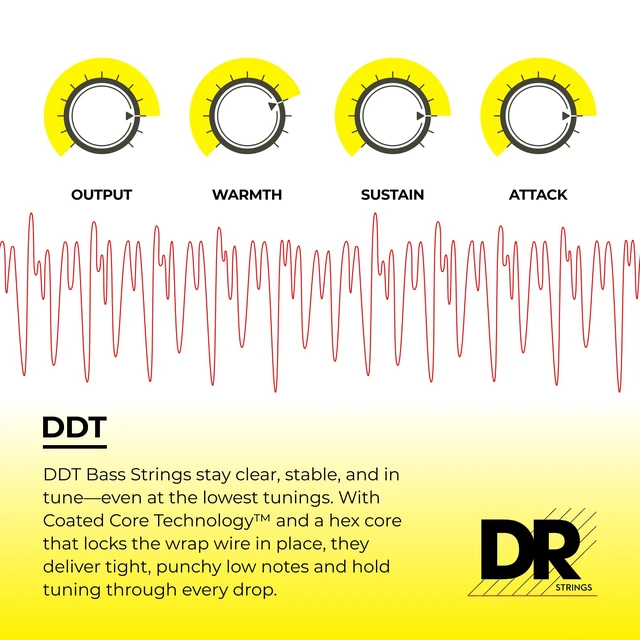 Alt view image 3 of 7 - DR Strings DDT5-45 Drop-Down Tuning Stainless Steel Medium 5-String Bass Strings