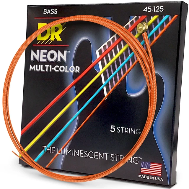 Main image of DR Strings HI-DEF NEON Bass Guitar Strings (NMCB5-45),Black
