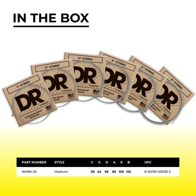 Alt view image 5 of 7 - DR Strings Sunbeam - Nickel Plated Round Core 6 String Bass 30-125