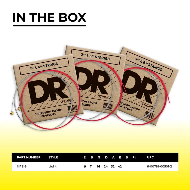 Alt view image 4 of 6 - DR Strings Hi-Def Neon Red Electric Lite