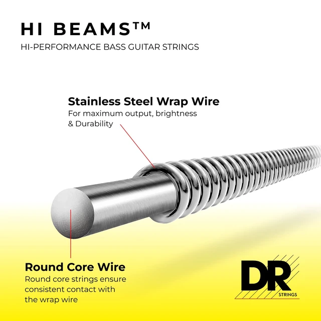 Alt view image 2 of 7 - HI-BEAM - Stainless Steel Bass Strings (45-125 Short, 5 Strings)
