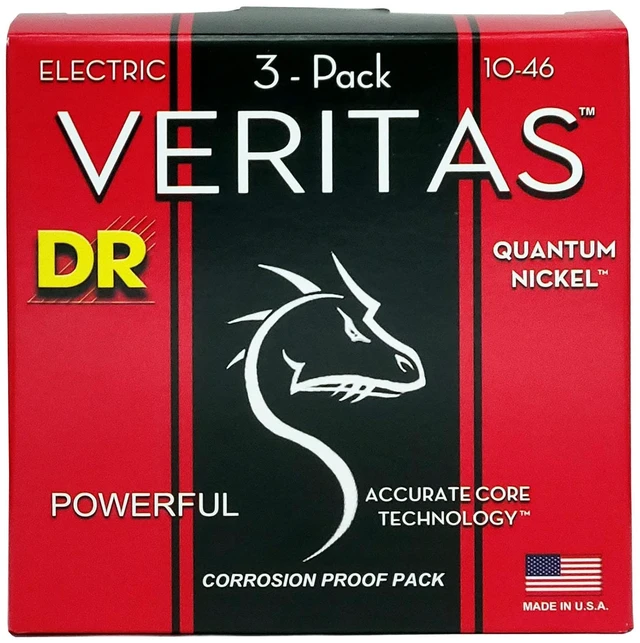 Main image of DR Strings VTE-10 Veritas Electric Guitar Strings - .010-.046 Medium Factory (3-pack)