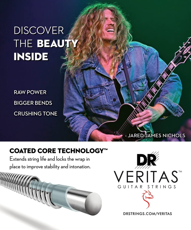 Alt view image 5 of 7 - DR Strings VTE-10 Veritas Electric Guitar Strings - .010-.046 Medium Factory (3-pack)