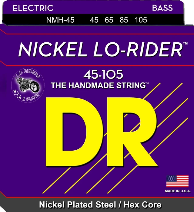 Main image of DR Strings Nickel Lo-Rider - Nickel Plated Hex Core Bass 45-105 (NMH-45)