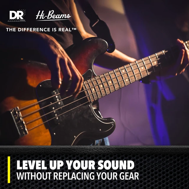Alt view image 2 of 6 - DR Strings HI-BEAMS - Stainless Steel 5-String Bass Guitar Strings X-long Scale, 45-125, Round Core (LMR5-45)