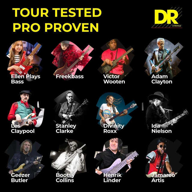 Alt view image 6 of 7 - DR Strings DDT5-45 Drop-Down Tuning Stainless Steel Medium 5-String Bass Strings