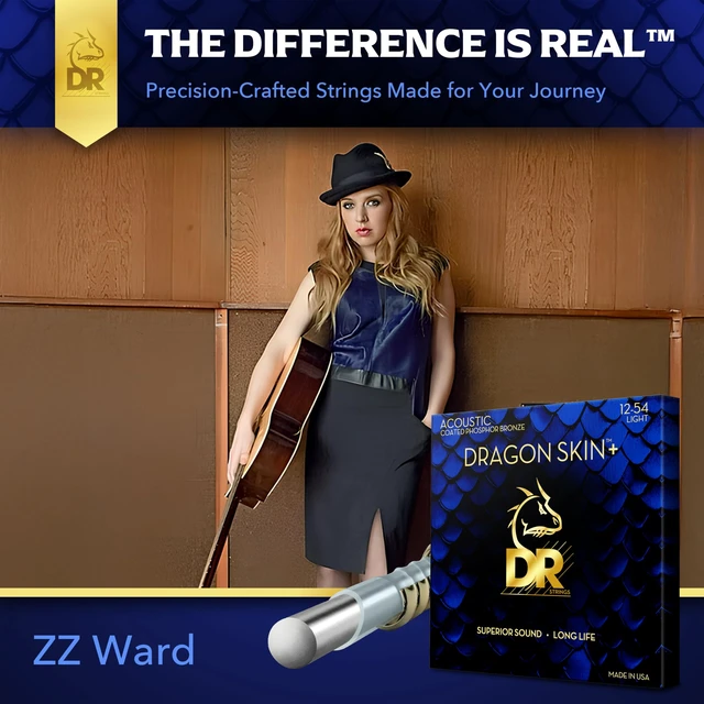 Alt view image 7 of 7 - DR Strings Acoustic Guitar Strings | DRAGON SKIN+ Coated Phosphor Bronze | DAP-12 | Superior Sound with Comfortable Feel & Long Life | Light 12-54 (DAP-12)
