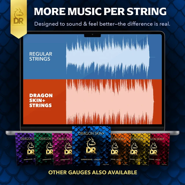 Alt view image 5 of 7 - DR Strings Bass Guitar Strings | DRAGON SKIN+ Coated Quantum Nickel | DBQ-45 | Superior Sound with Comfortable Feel & Long Life | Medium 45-105 (DBQ-45)