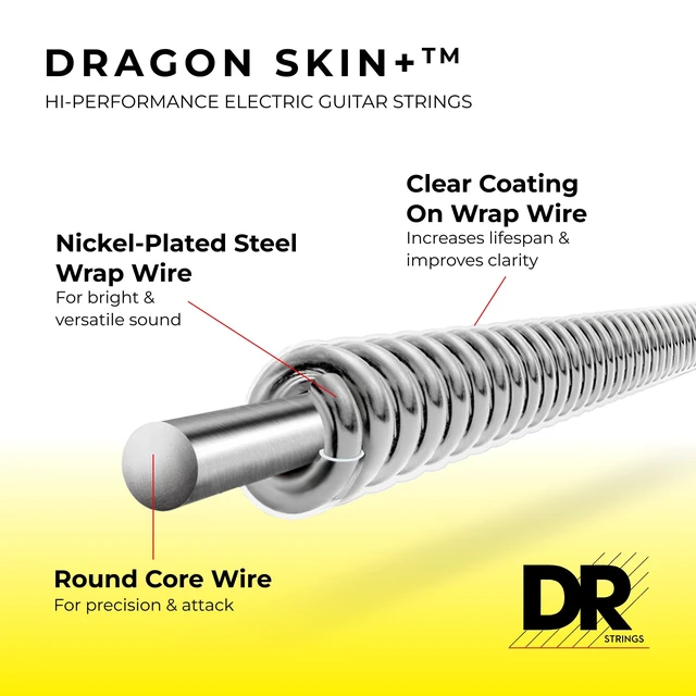 Alt view image 2 of 7 - DR Strings Dragon Skin+ Quantum Nickel Coated Electric Guitar Strings - Light .009-.042
