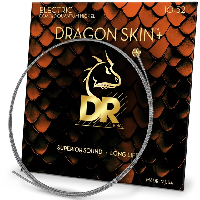 Alt view image 4 of 7 - DR Strings Electric Guitar Strings | DRAGON SKIN+ Coated Quantum Nickel | DEQ-10/52 | Superior Sound with Comfortable Feel & Long Life | Medium to Heavy 10-52 (DEQ-10/52)