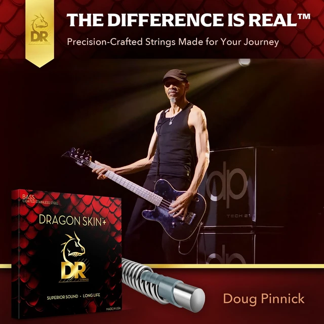 Alt view image 7 of 7 - DR Strings Bass Guitar Strings | DRAGON SKIN+ Coated Stainless Steel | DBSM-45 | Superior Sound with Comfortable Feel & Long Life | Multi-Scale Medium 45-105 (DBSM-45)