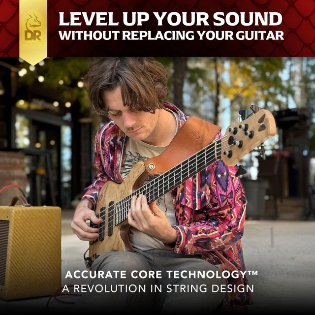 Alt view image 2 of 7 - DR Strings Bass Guitar Strings | DRAGON SKIN+ Coated Stainless Steel | DBSM-45 | Superior Sound with Comfortable Feel & Long Life | Multi-Scale Medium 45-105 (DBSM-45)